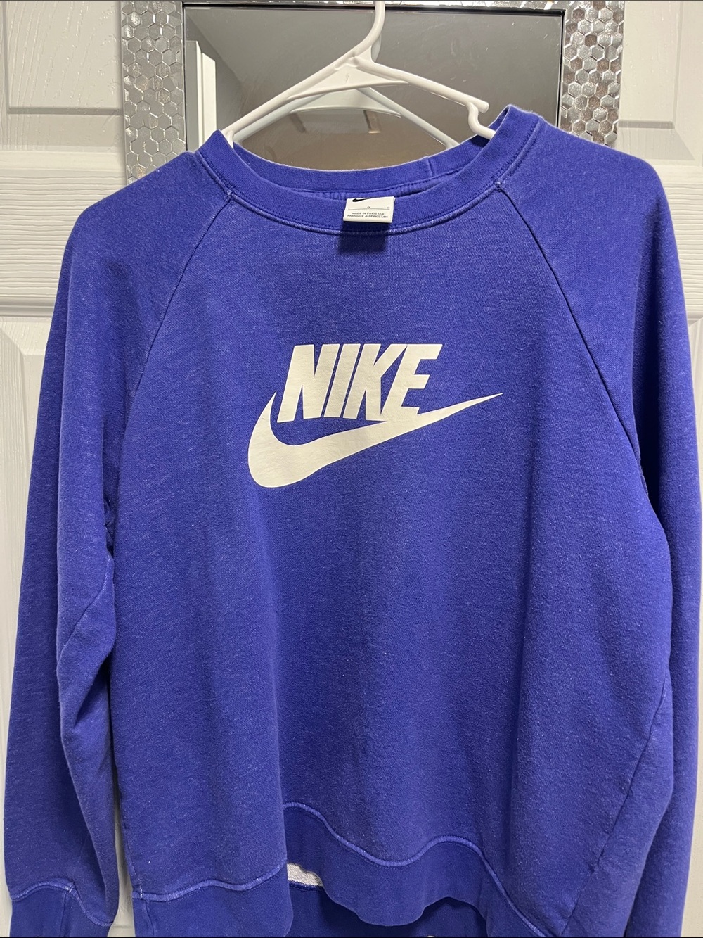 Nike Women’s Purple Crewneck Sweatshirt with White Logo